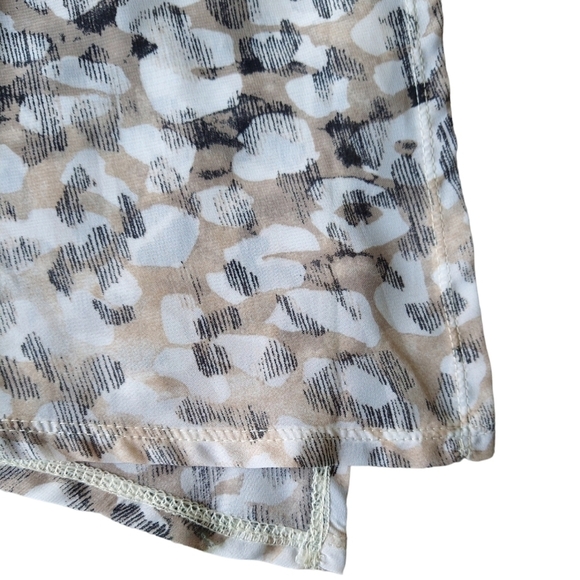 Chico's Tan Abstract Animal Print Layered Poncho Cape Attached Tank Top Modern - Picture 5 of 8